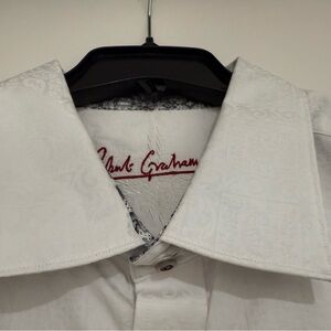 Robert Graham White Long Sleeve Shirt with Embroidered Logo